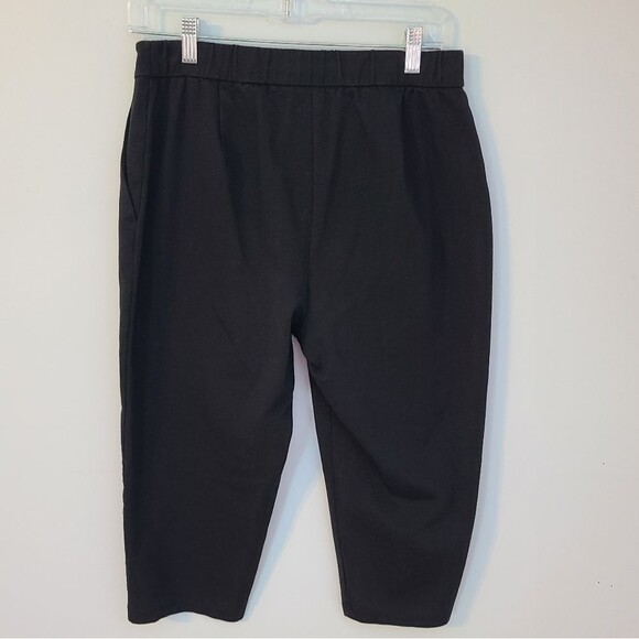 Eileen Fisher Organic Cotton Blend Black Women PM Stretch Capri front pockets - Picture 2 of 9